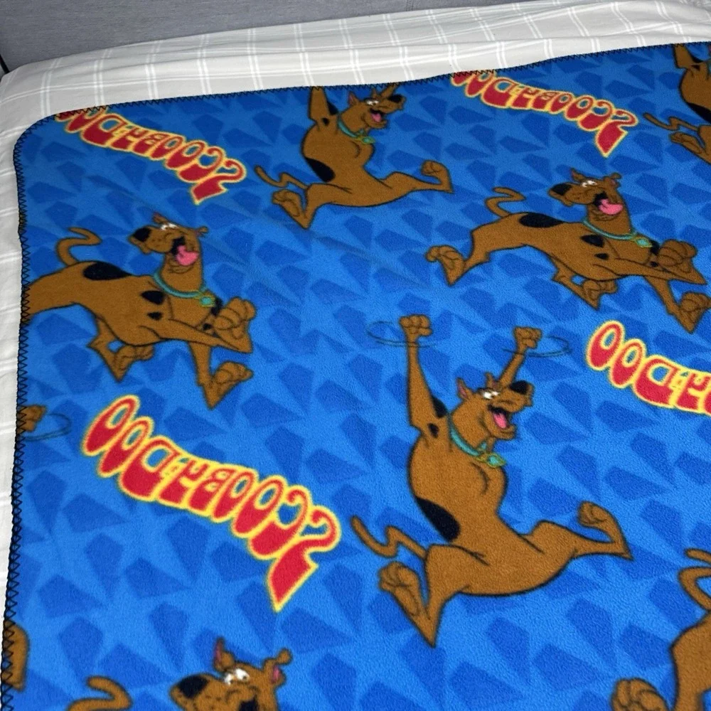 Scooby-Doo Vintage 2003 Fleece Throw Blanket Blue Hanna-Barbera 46x60
